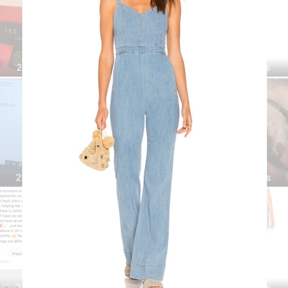Alice & Olivia Denim/Chambray Jumpsuit
